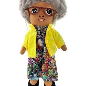 Colorful Plush Doll with Yellow Jacket